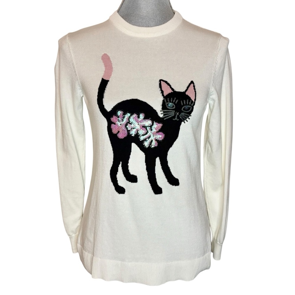 DG2 by Diane Gilman Sequin Cat Sweater